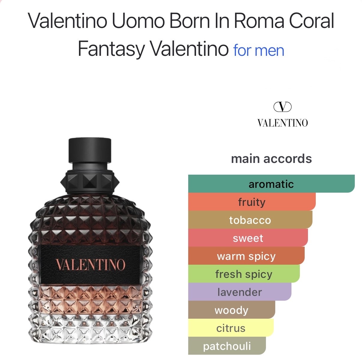 Valentino Uomo Born in Roma Coral Fantasy catalog page